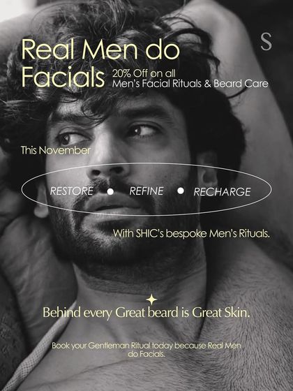 Real men do facials. This November, restore, refine, and recharge with my bespoke Men's Rituals, because behind every great beard is great skin. Enjoy 20% off all men's facial rituals and beard care.