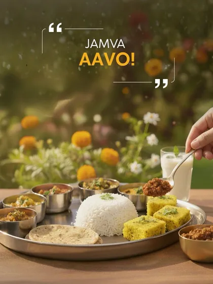 "Jamva Aavo!" is more than an invitation to eat, it's a call to share a moment. A complete meal with family, friends, and a spoonful of authentic pickle is what makes food feel like home. This is the feeling I want to share with every jar.