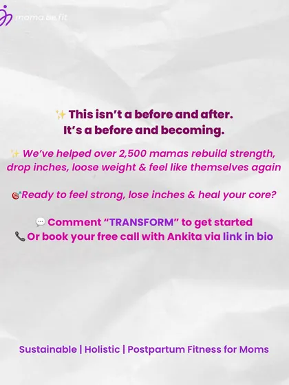 This isn't a before and after; it's a before and becoming. Deepa's journey is about rebuilding strength and feeling like herself again, a process we have guided over 2,500 mamas through.