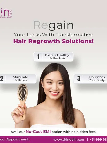 My hair regrowth solutions are designed to work on three levels. They foster healthy, fuller hair, stimulate follicles that have become dormant, and nourish the scalp to create the ideal environment for growth.