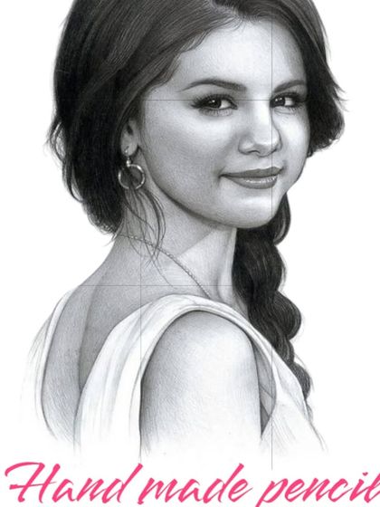 Life is a pencil. A beautiful handmade pencil portrait of a woman, showcasing a classic and elegant style.