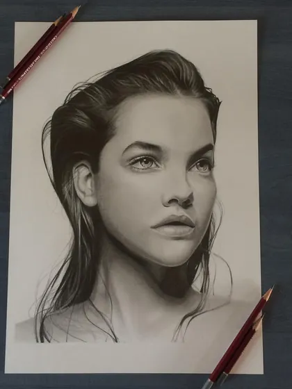 A classic graphite pencil portrait of Barbara Palvin. Working in monochrome allows me to focus purely on light, shadow, and form to create a timeless and elegant piece of art.