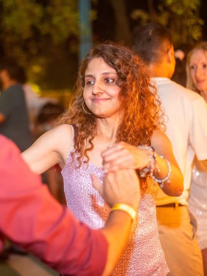 A beautiful moment of connection and enjoyment at one of our socials. This is the reward for all the hard work in class.