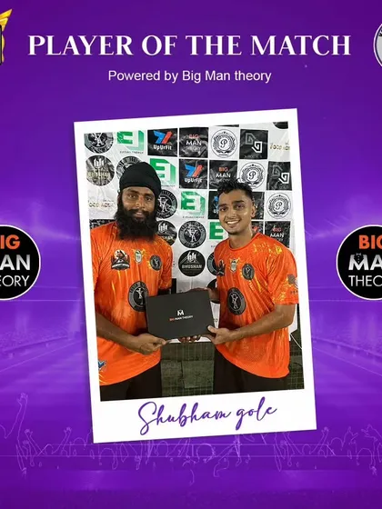 Shubham Gole, recognized as Player of the Match.
