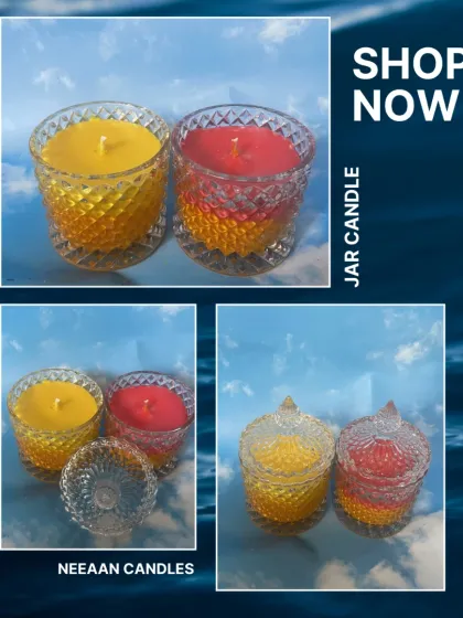 Add a touch of elegance and aroma to your space with our luxurious crystal jar candles.