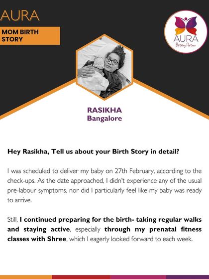 Even without pre-labor symptoms, Rasikha continued her prenatal fitness classes. Staying active and prepared is a core part of my philosophy, ensuring you are ready when your body is.