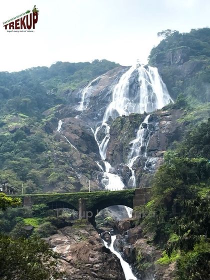 The iconic Dudhsagar falls with the train bridge, a key highlight of our Diwali special trip.