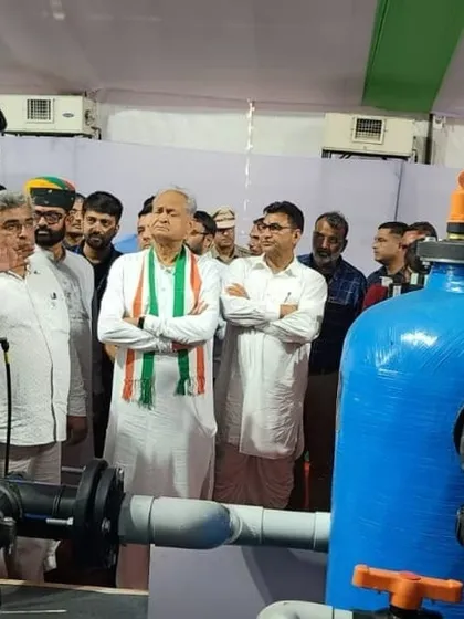 The Chief Minister of Rajasthan and other dignitaries observing our advanced irrigation systems. Their interest and appreciation for our 'Made in India' technology reinforces our commitment to agricultural innovation.