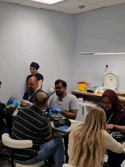 A hands-on training session during the 1st FUE Global meeting in Cyprus, a joint initiative of FUE Europe, FUE Asia, and Tricomed.