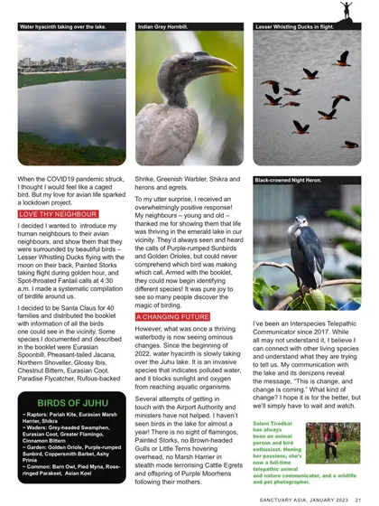 The second page of my Sanctuary Asia feature. It's a culmination of years of work, observation, and a deep connection to the wildlife that shares our urban spaces.