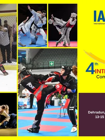 We offer a diverse range of combat disciplines under one roof. This collage from the International Combat Games highlights some of the styles we teach and compete in, including MMA, Taekwondo, Karate, and traditional arts like Mallyuddha.