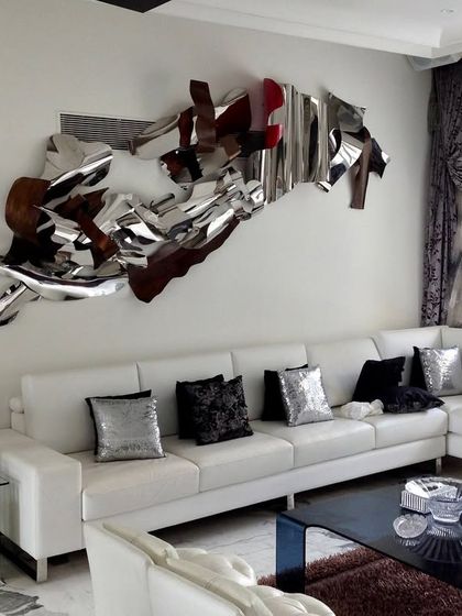 The 2017 installation in its original setting, a living room where it served as a massive, dramatic statement piece.