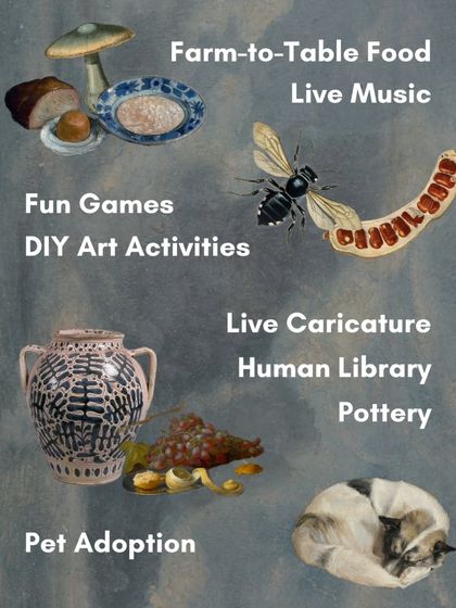 The Kinder Market is all about kindness to people, animals, and the planet. This graphic highlights activities like our Human Library, pet adoption drives, and DIY art stations that fill the day with positive energy.