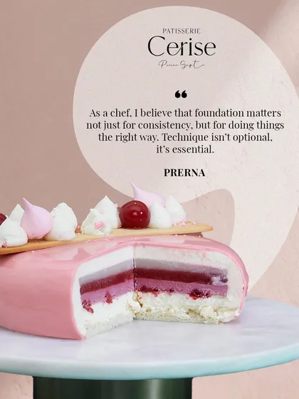 As a chef, I believe foundation is everything. Proper French patisserie technique isn't optional; it's essential for creating the consistent quality and perfectly balanced layers you see here. This is my commitment in every cake I make.