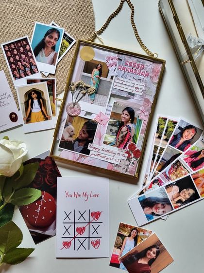 There's something special about handcrafted gifts. This hamper includes a vintage frame, photo strips, and a handwritten card, all designed to make someone's birthday unforgettable.