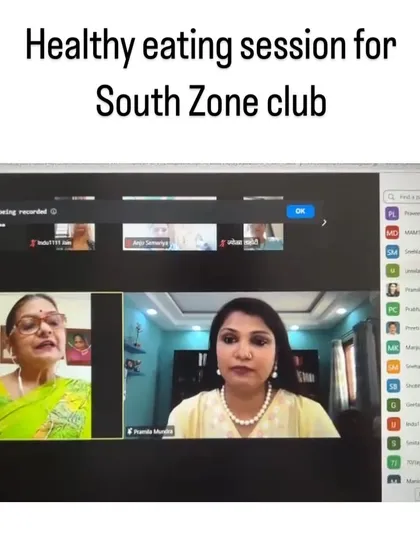 I connect with audiences globally through interactive virtual wellness sessions. Whether your team is in one office or spread across continents, I deliver the same high-impact, practical nutrition coaching directly to them.