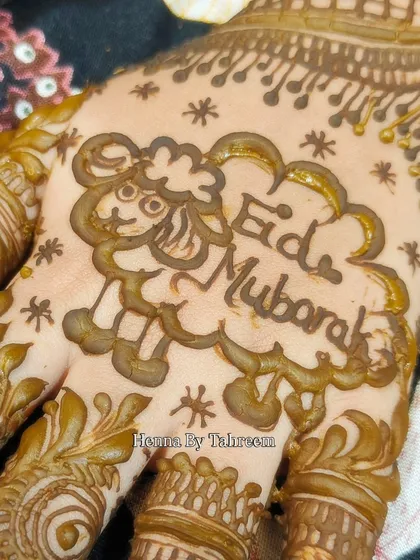 Eid Mubarak! I had so much fun creating this special Bakra Eid design for a client. It's always a joy to bring unique and festive ideas like this cute sheep to life with henna.