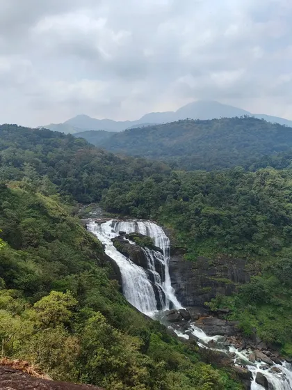 A view of the stunning Mallalli Falls, which we often visit as part of the Kumaraparvatha trek itinerary, offering a spectacular sight.