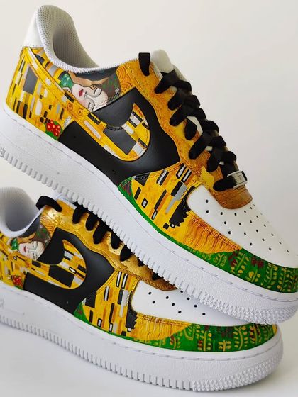 A stacked view of the Klimt sneakers. Creating this piece was so therapeutic and fulfilling. I almost didn't want to send it to the client!