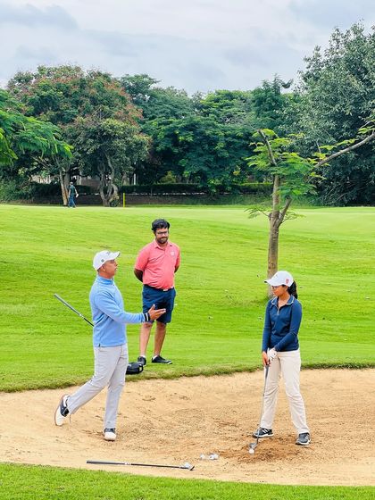 Our coaches are constantly on the range, providing hands-on instruction. From demonstrating a swing path to analyzing a student's setup, these moments of direct mentorship are where real progress is made.