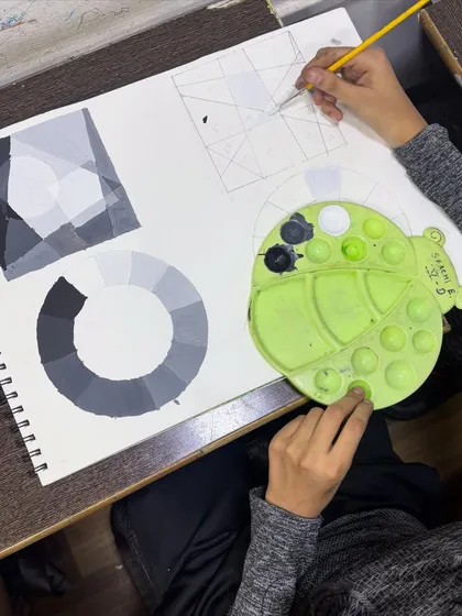 Art has its fundamentals. In our classes, students learn the principles of tonal studies and composition, creating value scales to understand how to use light and dark effectively in their drawings.