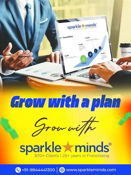 Grow with a plan, grow with Sparkleminds. Our team is seen here in a strategic session, highlighting our collaborative approach to building a detailed franchise roadmap with expert support for your business.