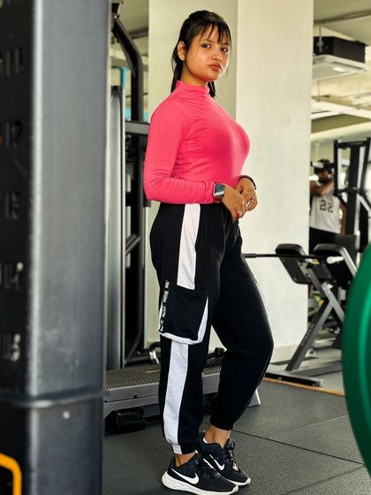 A side profile showing my posture and physique. Strength training greatly improves posture and body confidence.