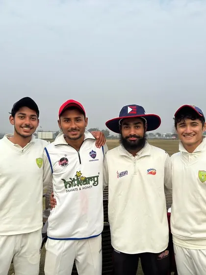Members of our Neo Sports CC team, including our captain, after a stellar performance. The camaraderie and shared sense of achievement are evident.