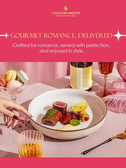 We deliver gourmet romance for your Valentine's celebration. This meal is crafted for romance, served with perfection, and designed to be enjoyed in style.