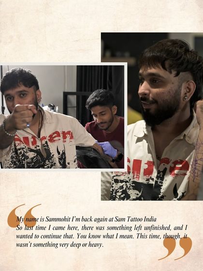 Sammohit came back to continue an unfinished piece. We worked together to build on his idea, and his reaction to the final art was incredible.