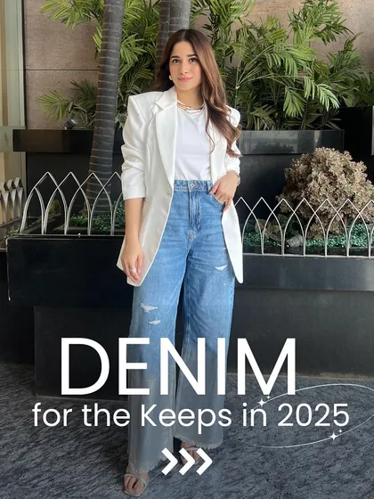 A title card for my guide on "Denim for the Keeps in 2025." It's all about investing in the right cuts and washes that will stand the test of time.