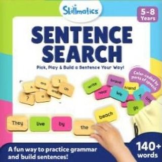 "Sentence Search" is a fantastic game for practicing grammar. The color-coded tiles help children understand parts of speech as they physically build their own sentences.
