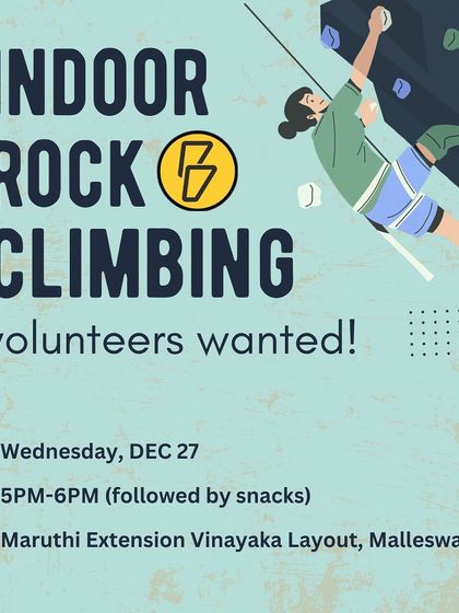 We love giving back to the community. Here is an announcement for a volunteer opportunity at a climbing workshop we conducted for local kids.