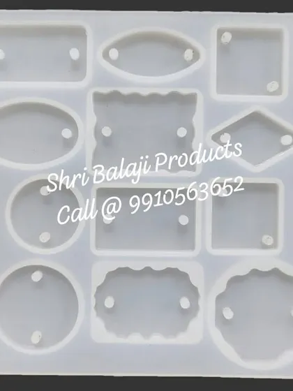 This mold is designed for creating multiple resin tags or pendants at once, in various shapes like circles, squares, and ovals.