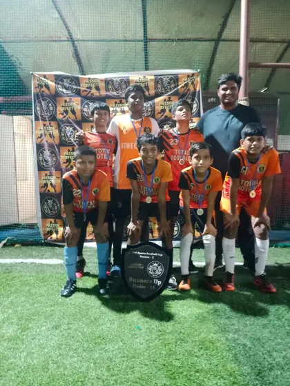 The U15 team after a hard-fought tournament, finishing as runners-up at the 5v5 Sports Cup 3.0.