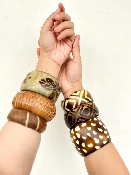 A final shot of the beautiful, handcrafted bangles. They are wearable art.