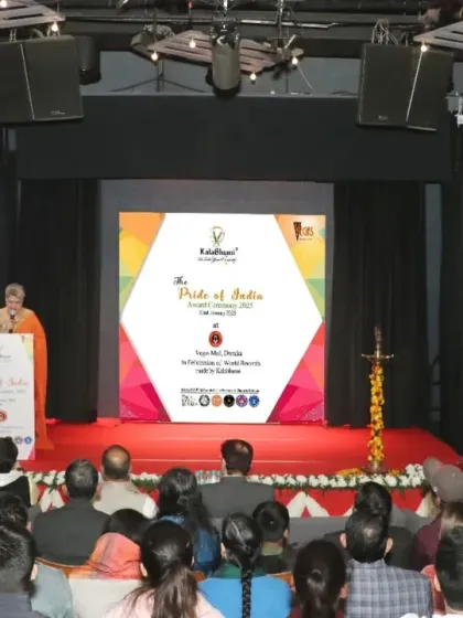 A wide view of the auditorium during our award ceremony at Vegas Mall, Dwarka.