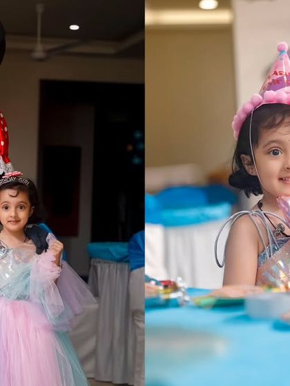 A playful 'Masha and the Bear' themed birthday party, with forest decor, character cutouts, and colorful balloons, perfect for a fun-filled adventure.