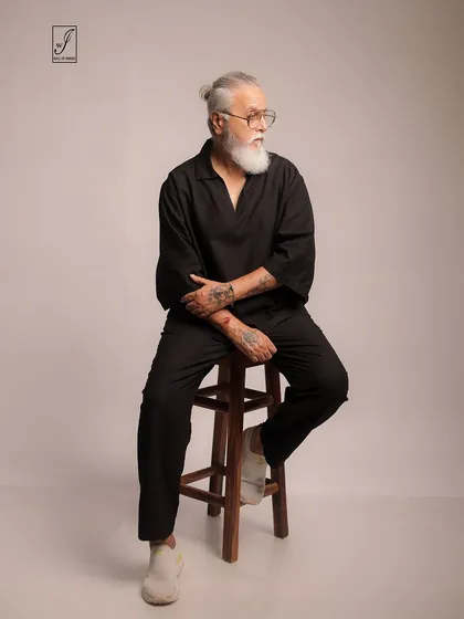 Another angle from the lifestyle shoot, proving that good grooming is the best accessory.