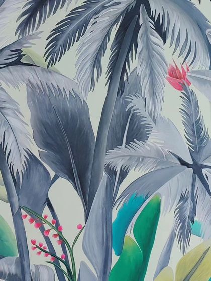 A duplicate detail shot of the tropical mural.