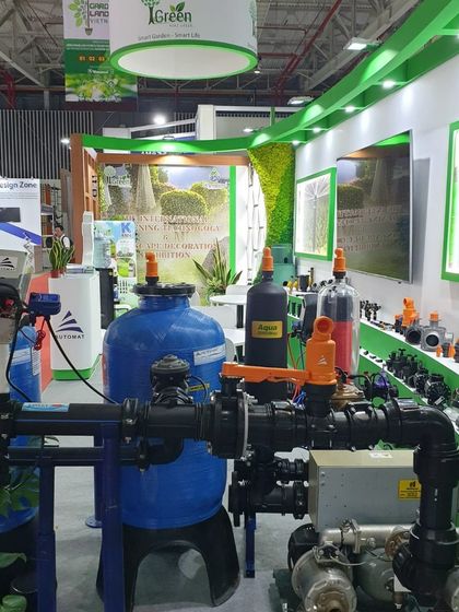 Our booth at the Growtech Exhibition in Vietnam, where we showcased our innovative irrigation solutions for the international landscape and agriculture market.