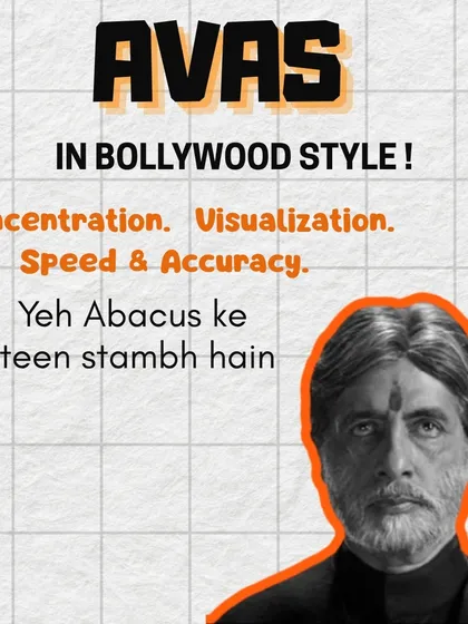Concentration, Visualization, Speed & Accuracy. Yeh Abacus ke teen stambh hain. We break down the core benefits of our programs in a style that everyone can remember.