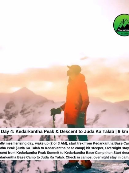 The final ascent to Kedarkantha Peak. Waking up early to catch the sunrise from the summit is a truly mesmerizing experience.