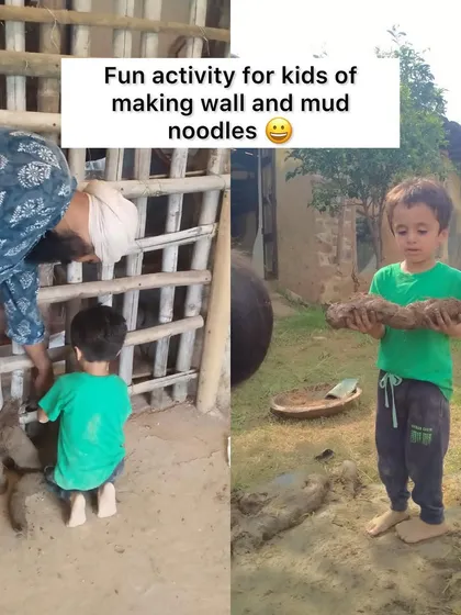 We believe that learning about nature should be fun. Here, one of our youngest participants enjoys making "mud noodles," getting a hands-on, sensory connection to the earth.