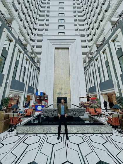 A shot taken at the ITC Narmada, the venue for a corporate dealers meet. The grandeur of the location matched the professional and upscale tone of the event I was hosting.