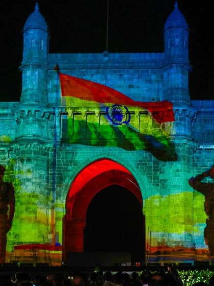 A powerful projection of the Indian flag and national heroes on the Gateway of India. This showcases our technical expertise in large-format projection mapping to create emotionally resonant moments for national events.