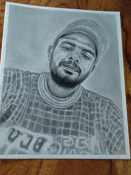A casual portrait of a man in a cap. I can work with any style of photo you send me.