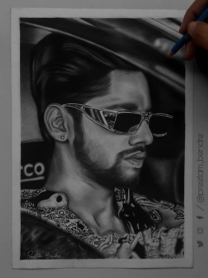 A portrait of the warrior, Baseer Ali of Roadies and Splitsvilla fame. This piece, which took 85 hours, captures the drive of a man who turned his dreams into reality.