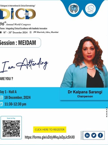 I am honored to be the Chairperson for the MEIDAM session at DiCD 2024, where I will lead discussions on the latest innovations in both clinical and aesthetic dermatology.