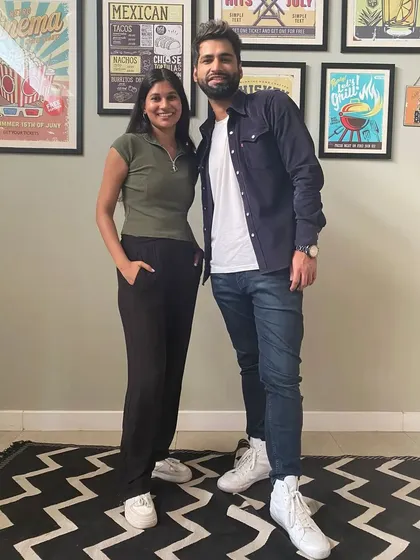 A quick photo with the man himself, Harsh Gujral. It was a pleasure working with him to create a look that perfectly matched the vibe of the shoot.